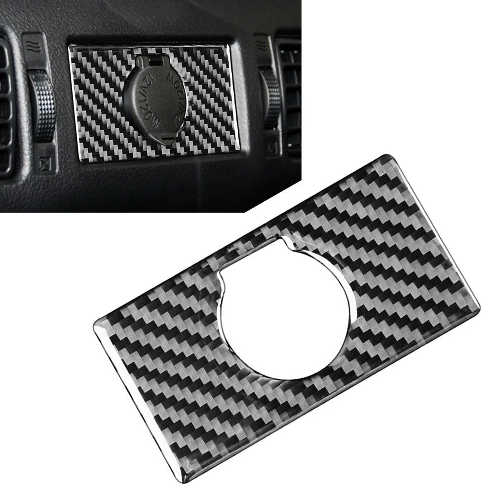 Black Carbon Rear Cigarette Lighter Switch Cover Trim for Toyota Tundra (2014–2021)