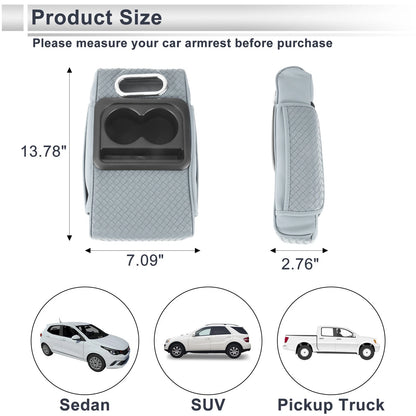 Center Console Cover for Car (13.78"x7.09"x2.76", Light Blue)