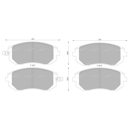 Set of 4 Front Disc Brake Pads for Subaru XV (2012–2017)