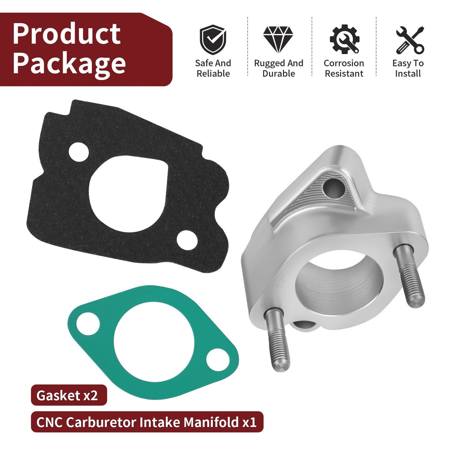 CNC Carburetor Spacer for Yamaha Golf Cart G2 G5 G8 G9 G11 G14 (1990–2020)
