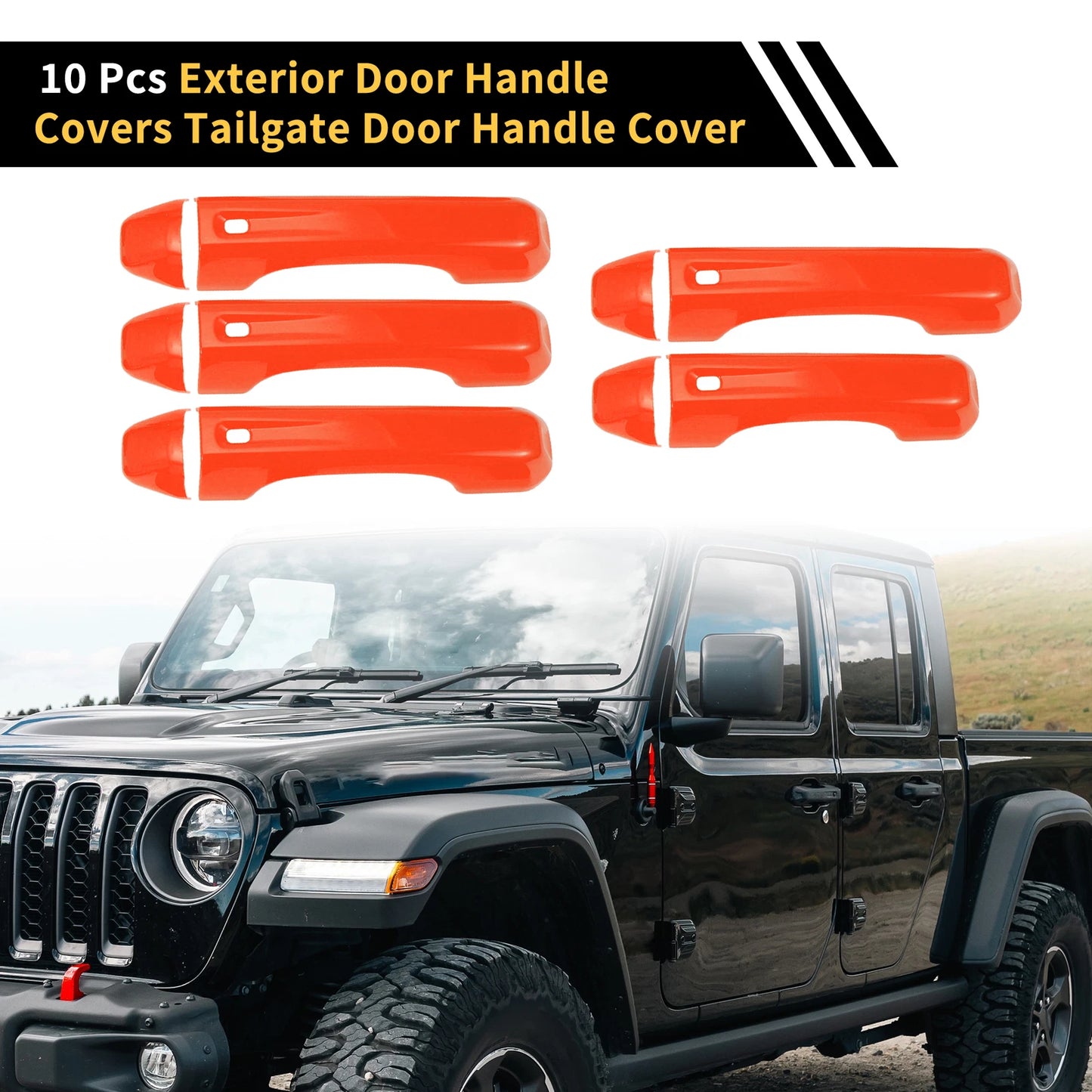 Set of 1 Door Tailgate Handle Cover for Jeep Wrangler JL JLU (2018–2022) Orange