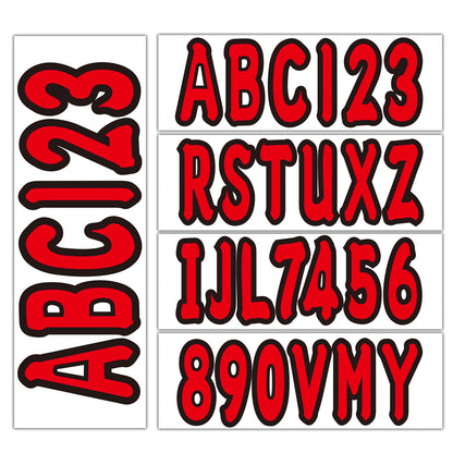 Set of 4 Custom Boat Registration Numbers Decals A-Z & 0-9 (Red)