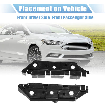 1 Pair Front Bumper Bracket for Ford Fusion (2013) DS7Z-17C947-B Plastic Black