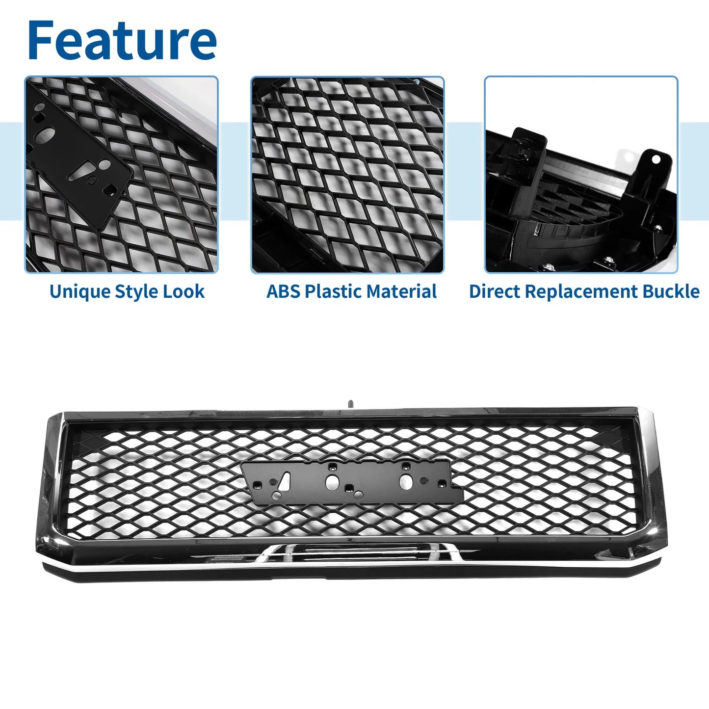 Front Upper Hood Bumper Grille for Toyota Land Cruiser (2007–2012) Honeycomb