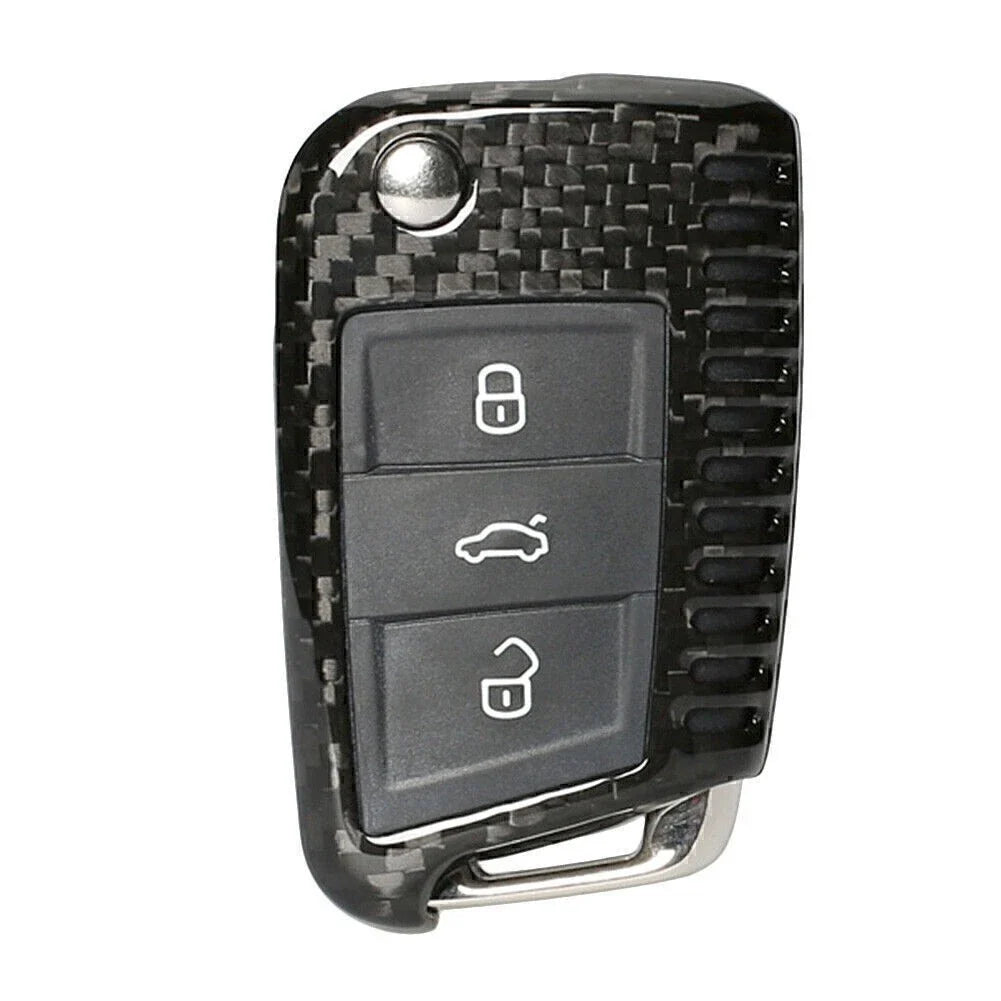 Carbon Fiber Black Remote Key Fob Cover for VW Golf MK7 (2013-2020)