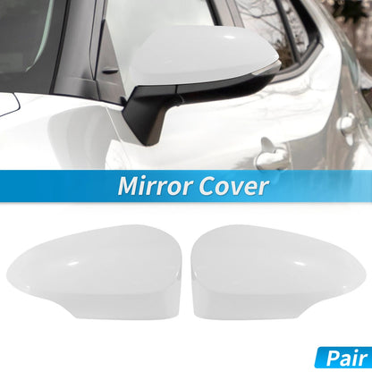 2X White ABS Wing Door Rearview Mirror Cover Cap for Toyota Yaris (2012–2019)