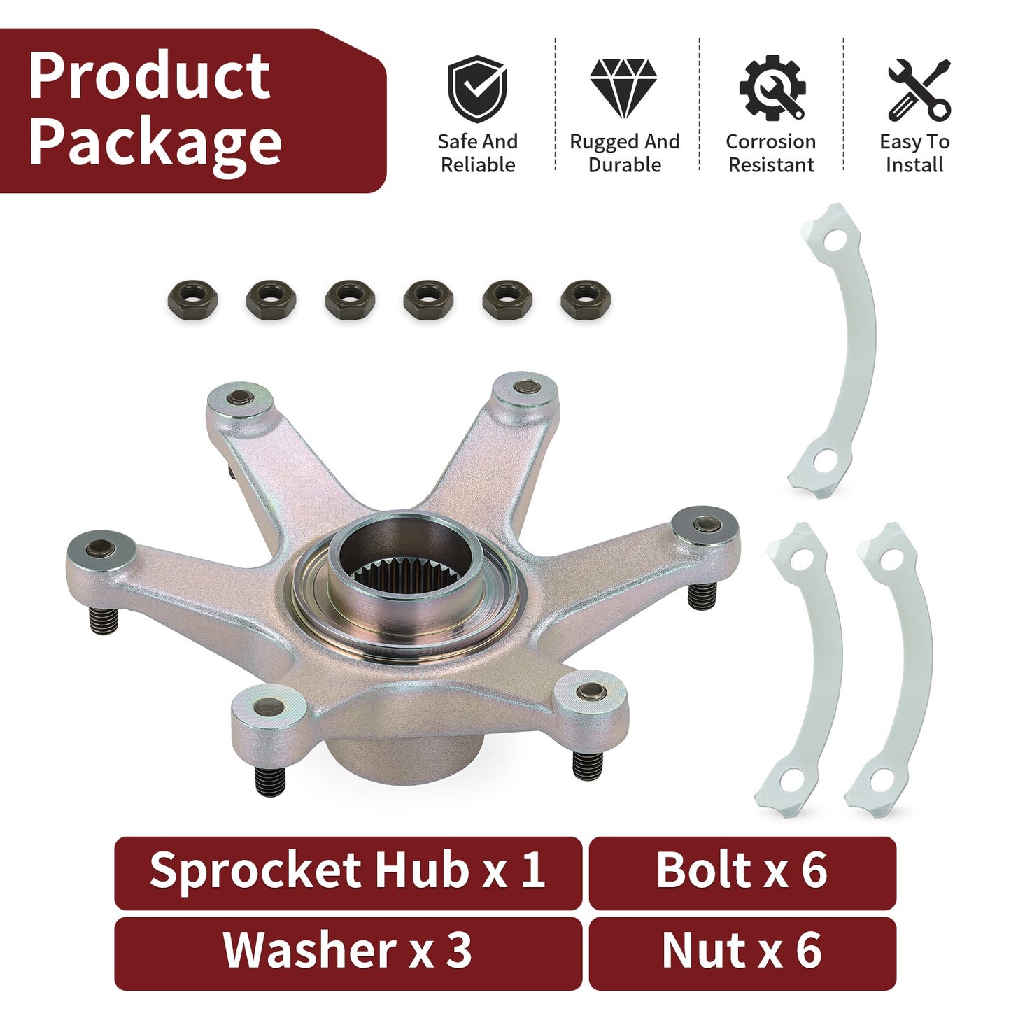 Rear Wheel Axle Collar Sprocket Hub & Bolt for Yamaha Banshee 350 (1989–2006)