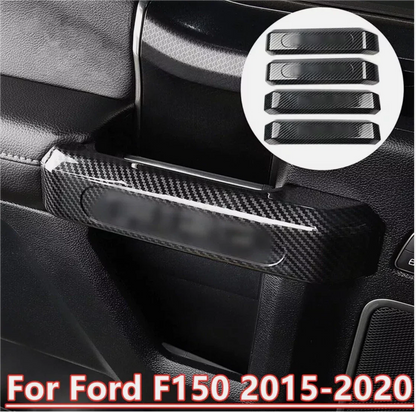 4X Carbon Fiber Interior Door Handle Cover Trim for Ford F-150 (2015–2020)