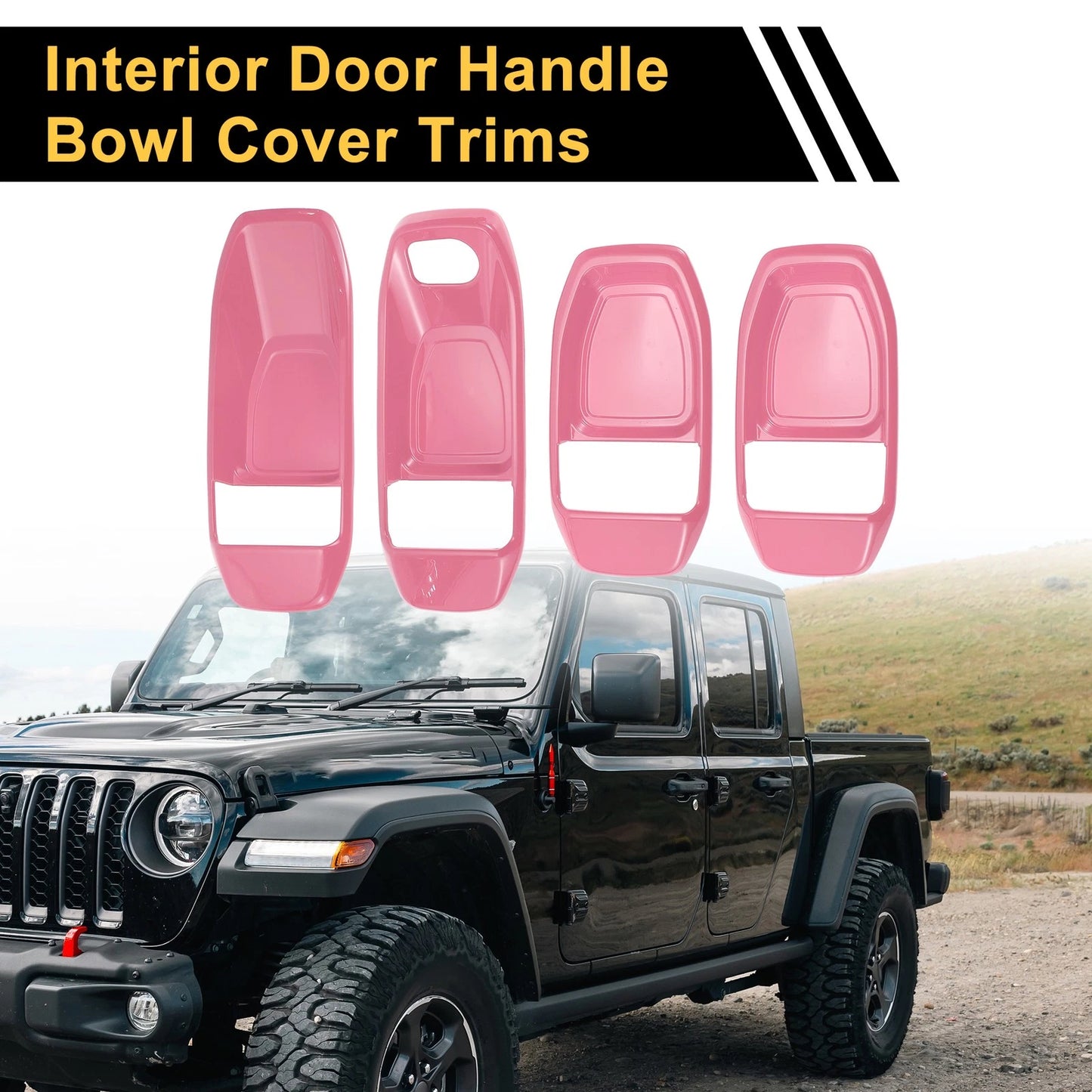 Set of 4 Interior Door Handle Bowl Cover Trims for Jeep Wrangler JL (2018–2023)