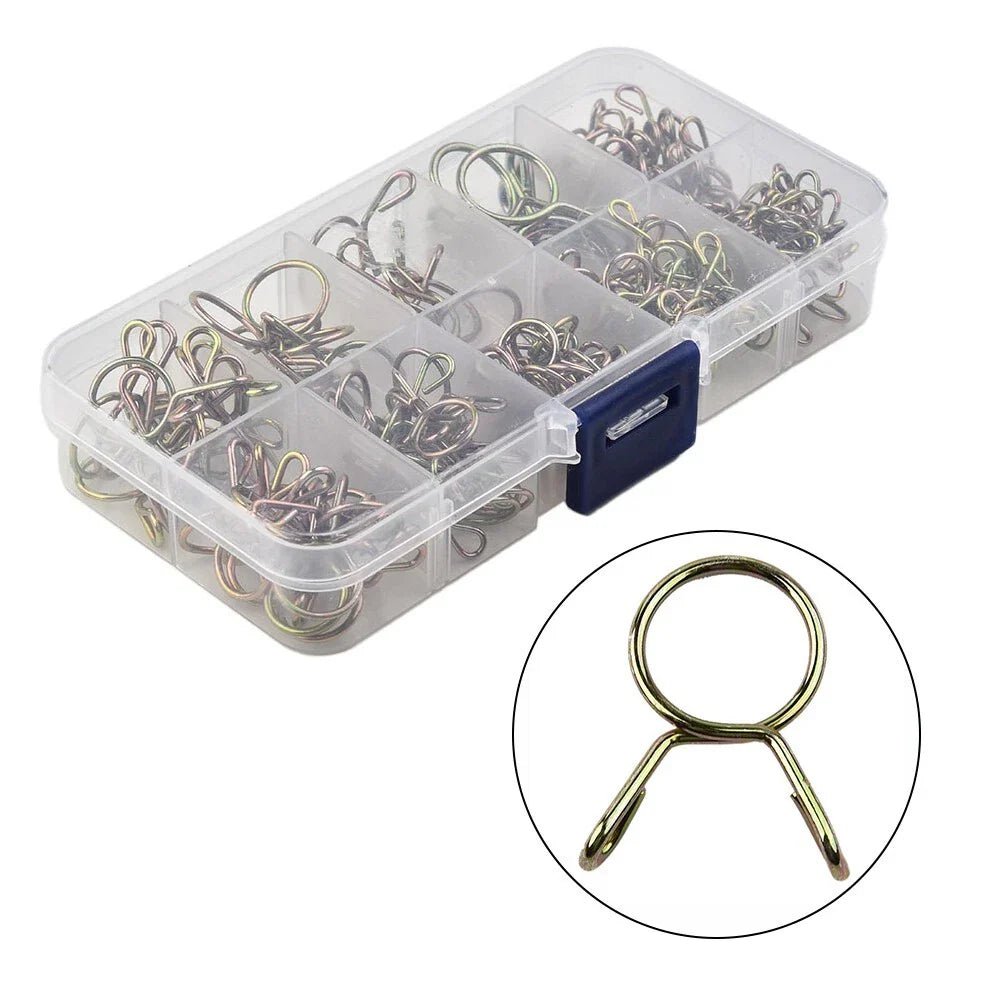126Pcs 5mm-14mm Spring-Clip Fuel Oil Hose Line Air Tube Clamps Assortment Kit