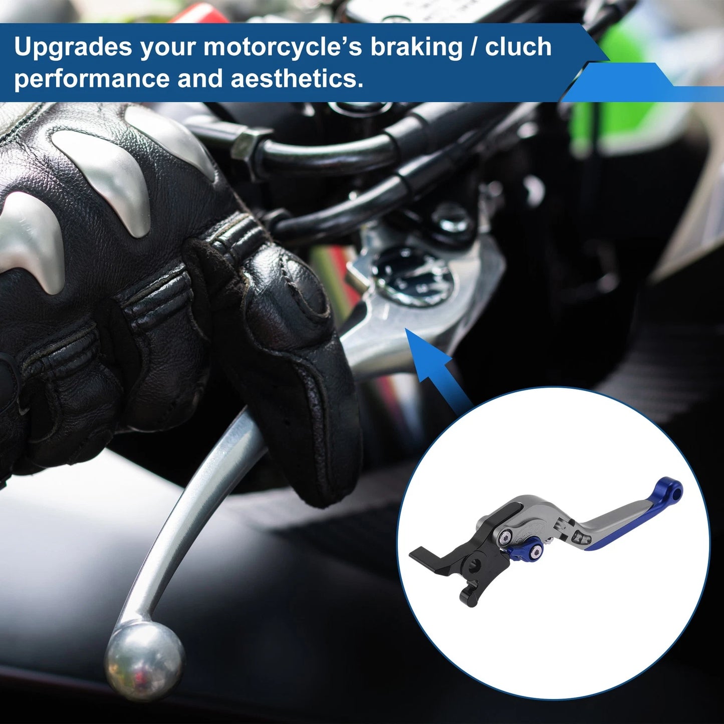 Adjustable Brake Clutch Levers for Yamaha MT125 (2014–2021) Titanium Blue