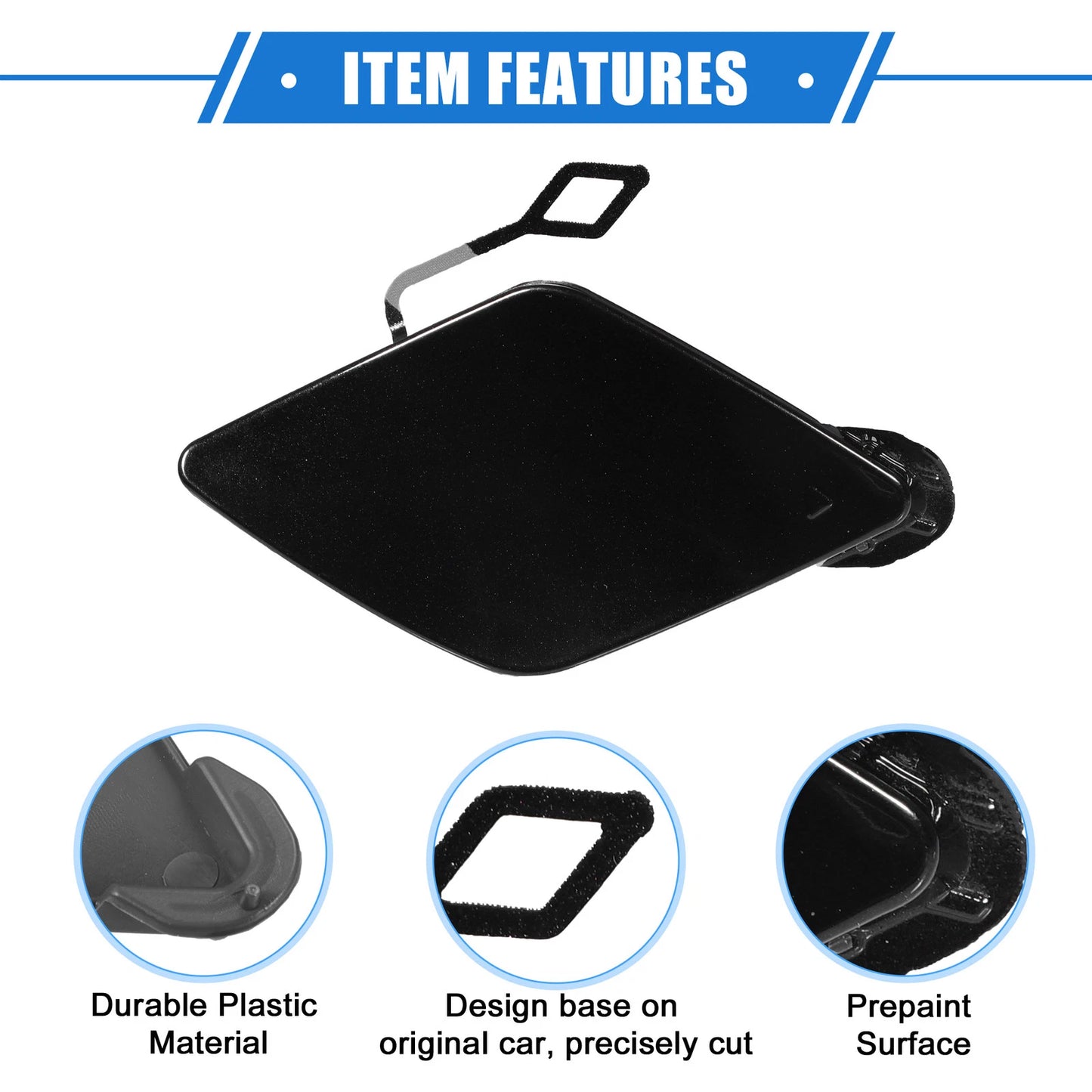 Tow Hook Eye Hole Cover for BMW 320i (2013–2018) - Plastic Black