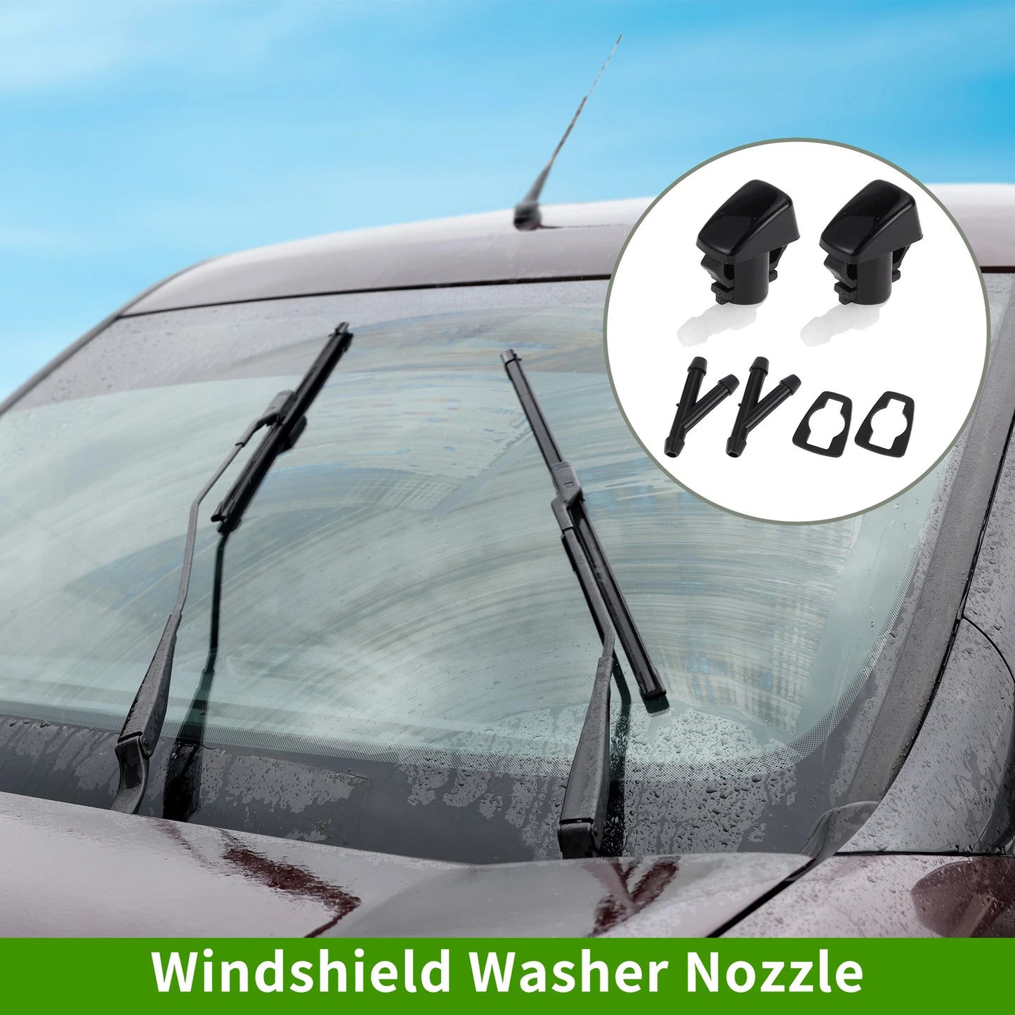 Windshield Washer Nozzle Set of 2 with Y Hose Connector for Chevrolet (2013–2017)