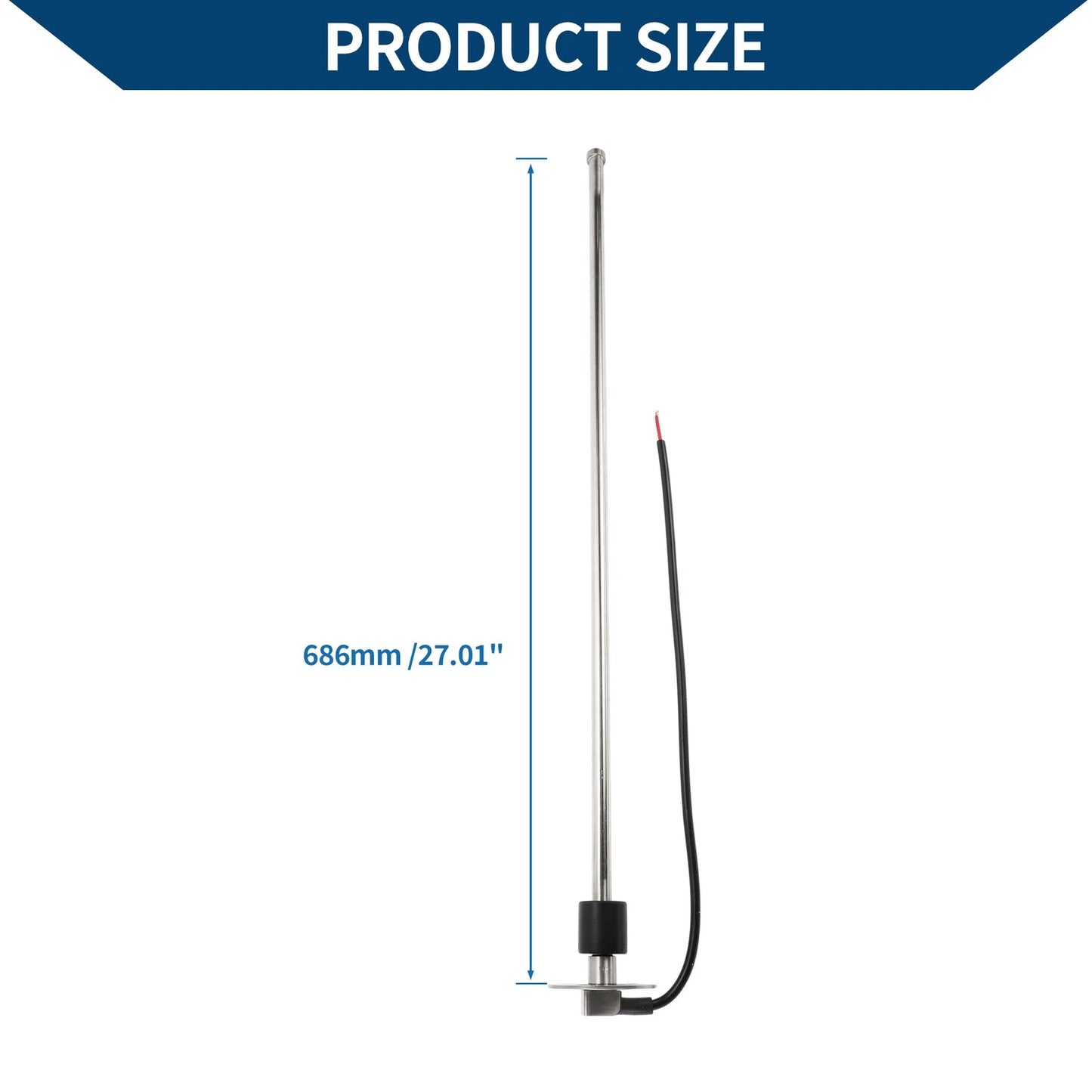 Fuel Sending Unit and Gauge Kit 0-190 Ohm 686mm for Boat Car