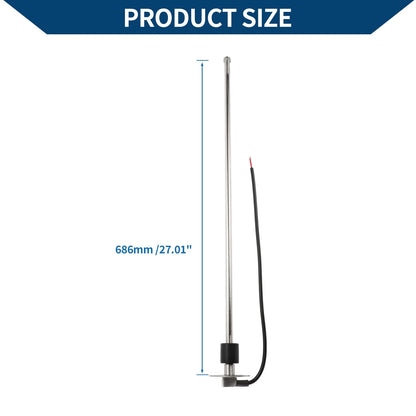 Fuel Sending Unit and Gauge Kit 0-190 Ohm 686mm for Boat Car