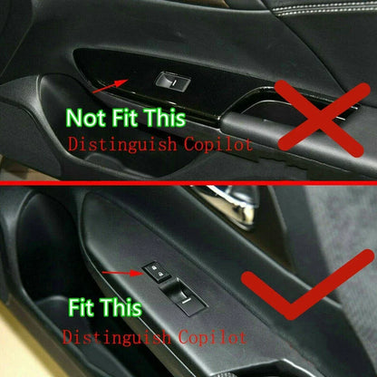 RHD 4pcs Carbon Fiber Window Lift Panel Trim for Honda Accord (2013–2017)