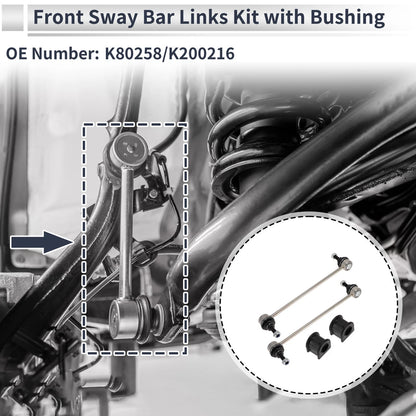 Set of 2 Front Stabilizer Bar Links with Bushings for Jeep Patriot (2007–2017)