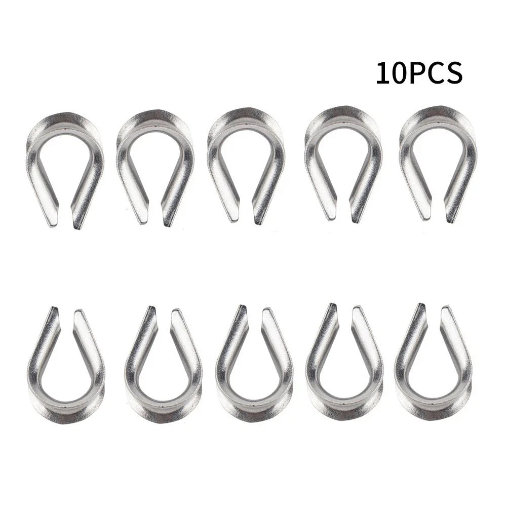 10 x 1/4 Wire Rope Cable Thimble for Marine Yacht 316 Stainless Heavy Duty