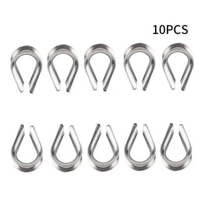 10 x 1/4 Wire Rope Cable Thimble for Marine Yacht 316 Stainless Heavy Duty