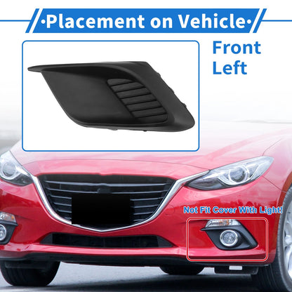 Front Left Fog Light Grill No.MA1038122 for Mazda 3 (2014–2016) Black ABS