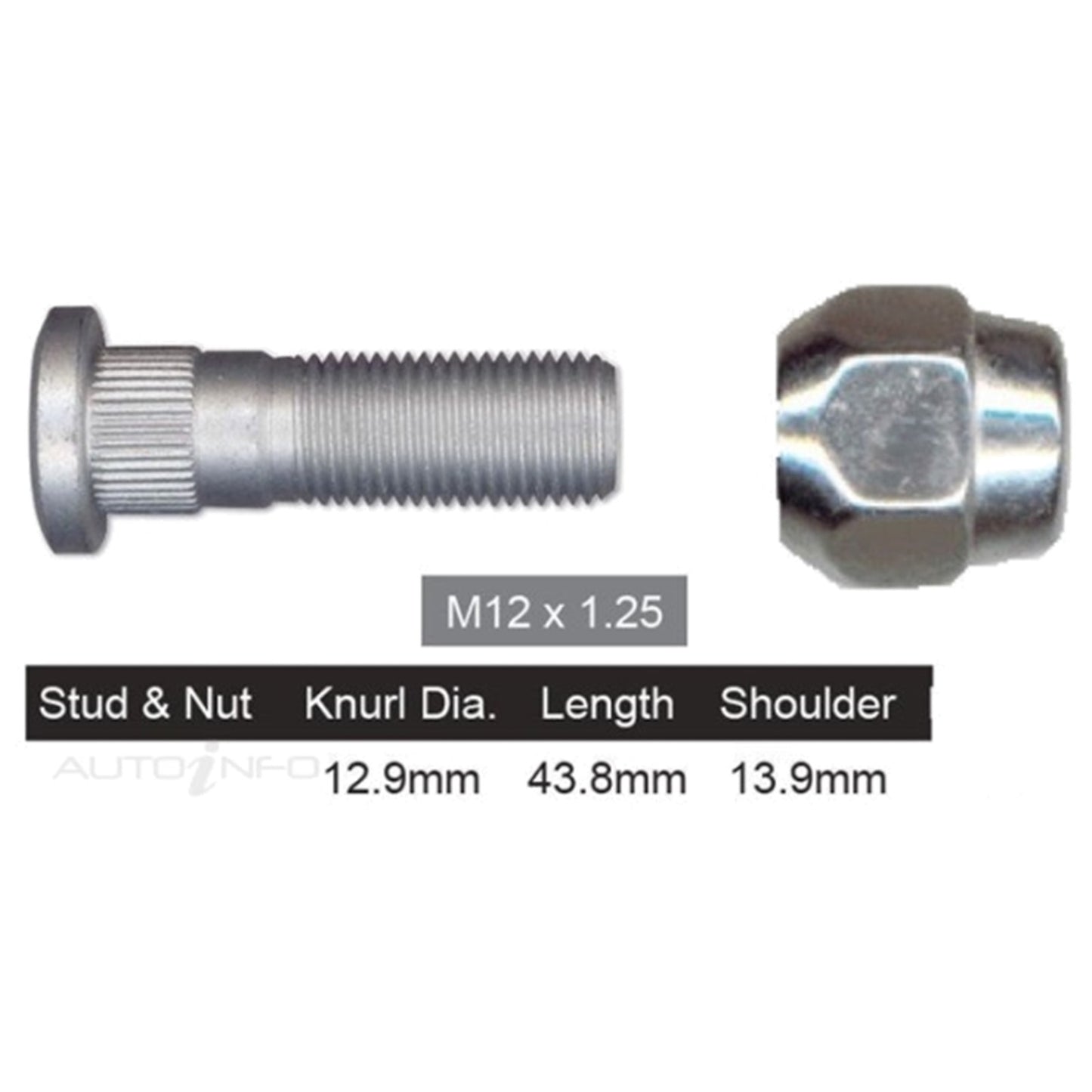 Rear Wheel Stud & Nut for Nissan Navara D23 (2015–2018)
