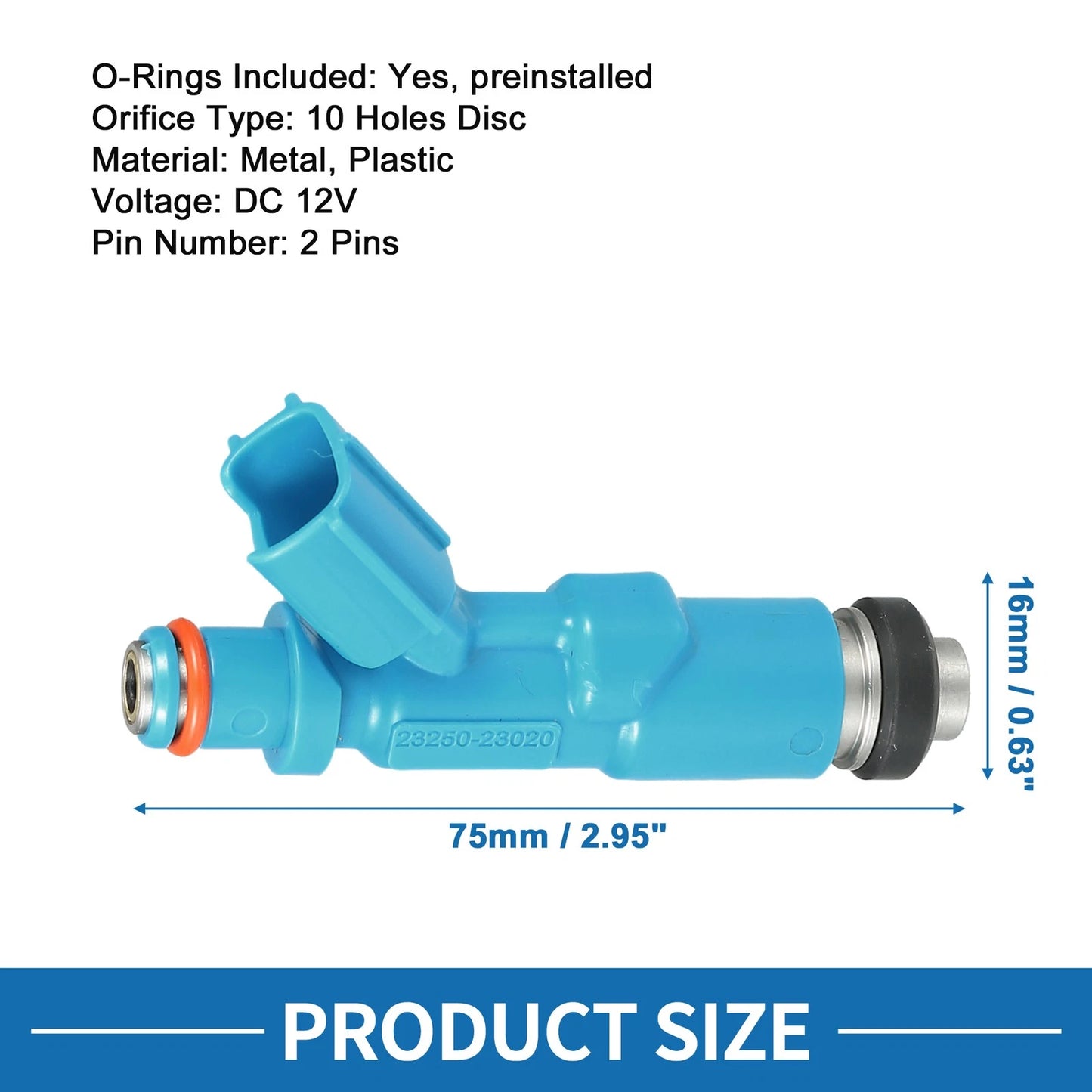 Set of 4 Fuel Injectors No.23250-29015 for Toyota Yaris (1999–2005) 1.0L 1.3L