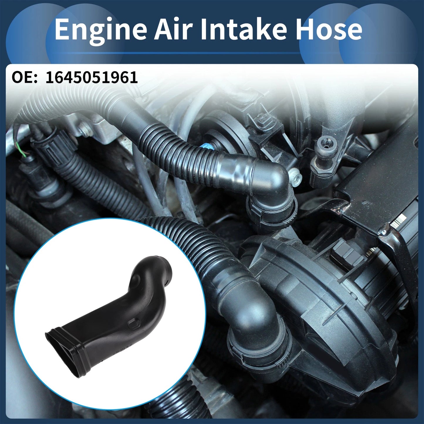Engine Air Intake Hose for Mercedes-Benz (2006–2011) No. 1645051961 Silicone