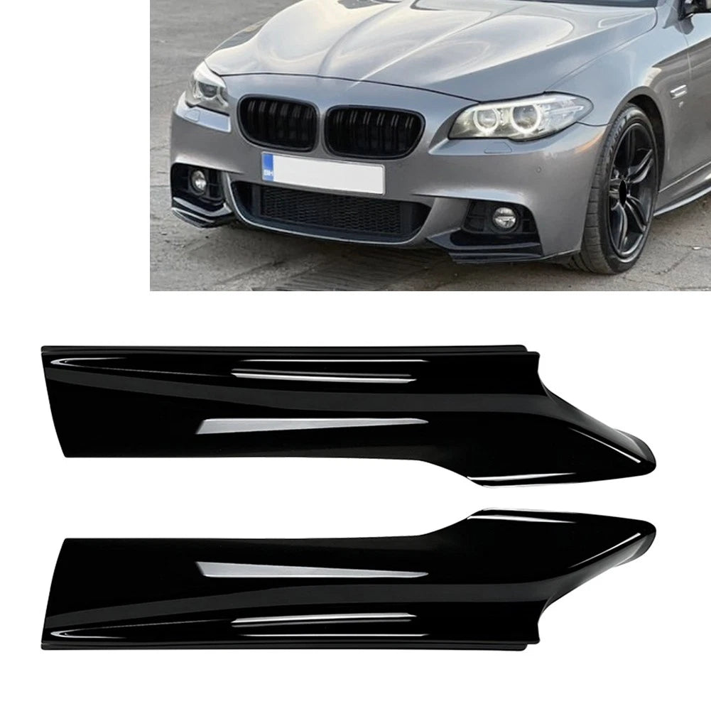 Front Splitter Lip Corner Gloss Black for BMW 5 Series F10 F11 M Sport (2011–2017)