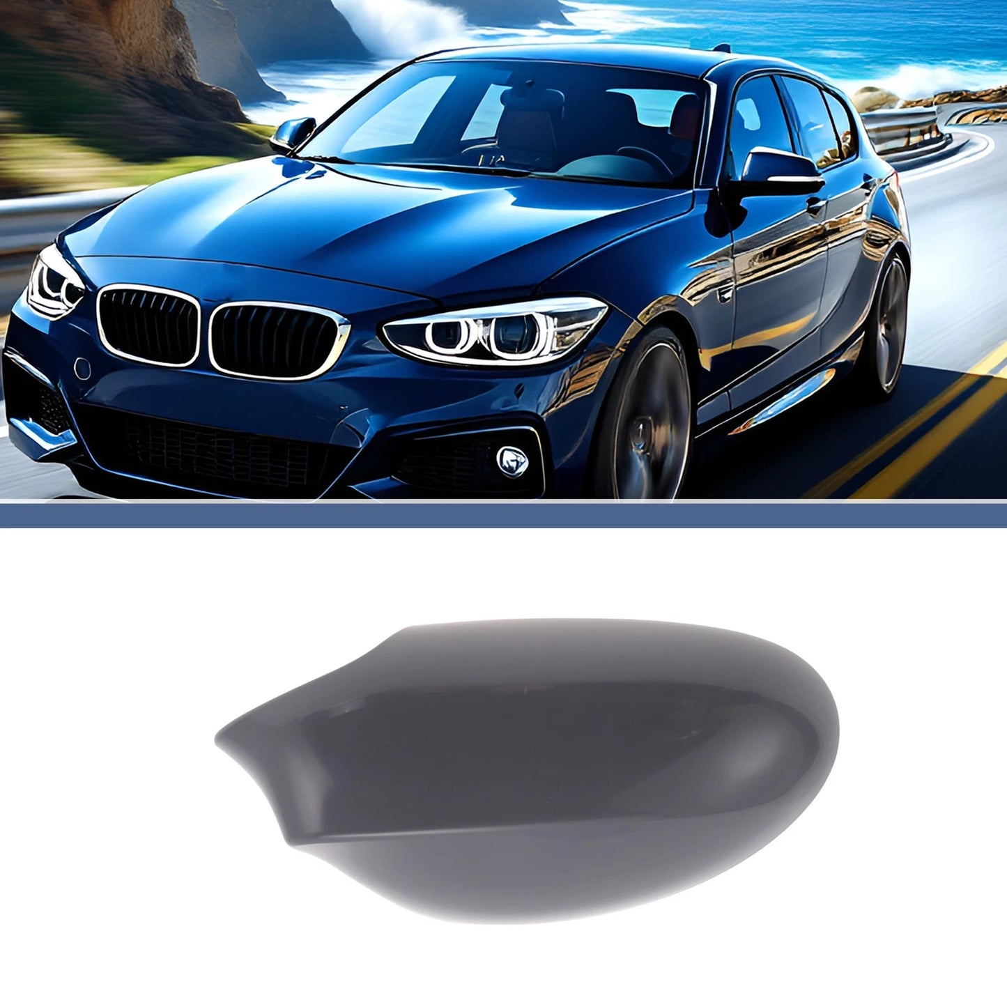 Mirror Cover Cap for BMW 1 Series E81 E82 E87 E88 (2004–2010) Gray