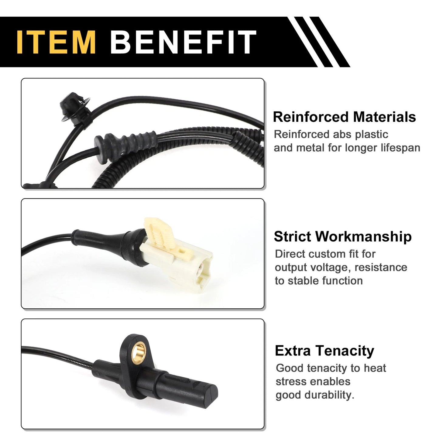ABS Wheel Speed Sensor No.FL3Z2C190B for Ford F-150 (2010) 1 Pc Rear Left