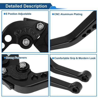 Adjustable Brake Clutch Levers for Suzuki GSX-8R (2022–2023) - Aluminum Alloy Black
