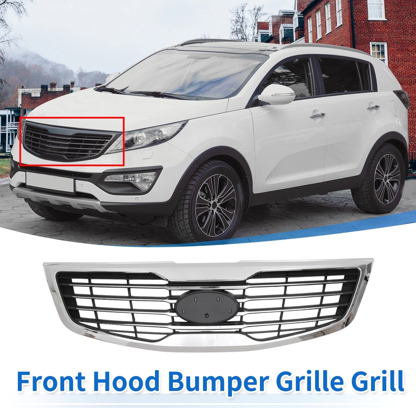 Front Hood Bumper Grille for Kia Sportage (2011–2012) No.863503W010 Black