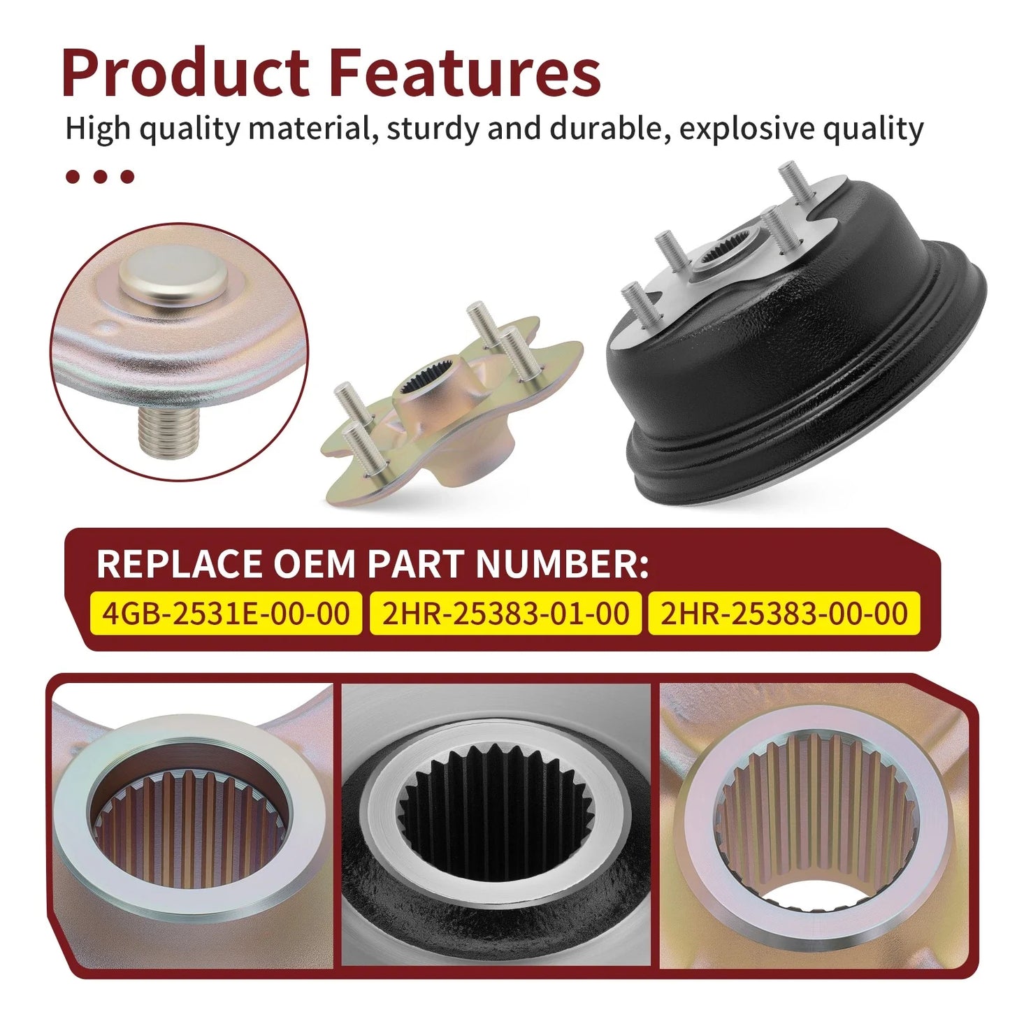 Rear Brake Drum & Hub for Yamaha Big Bear 350 (1996–1999)