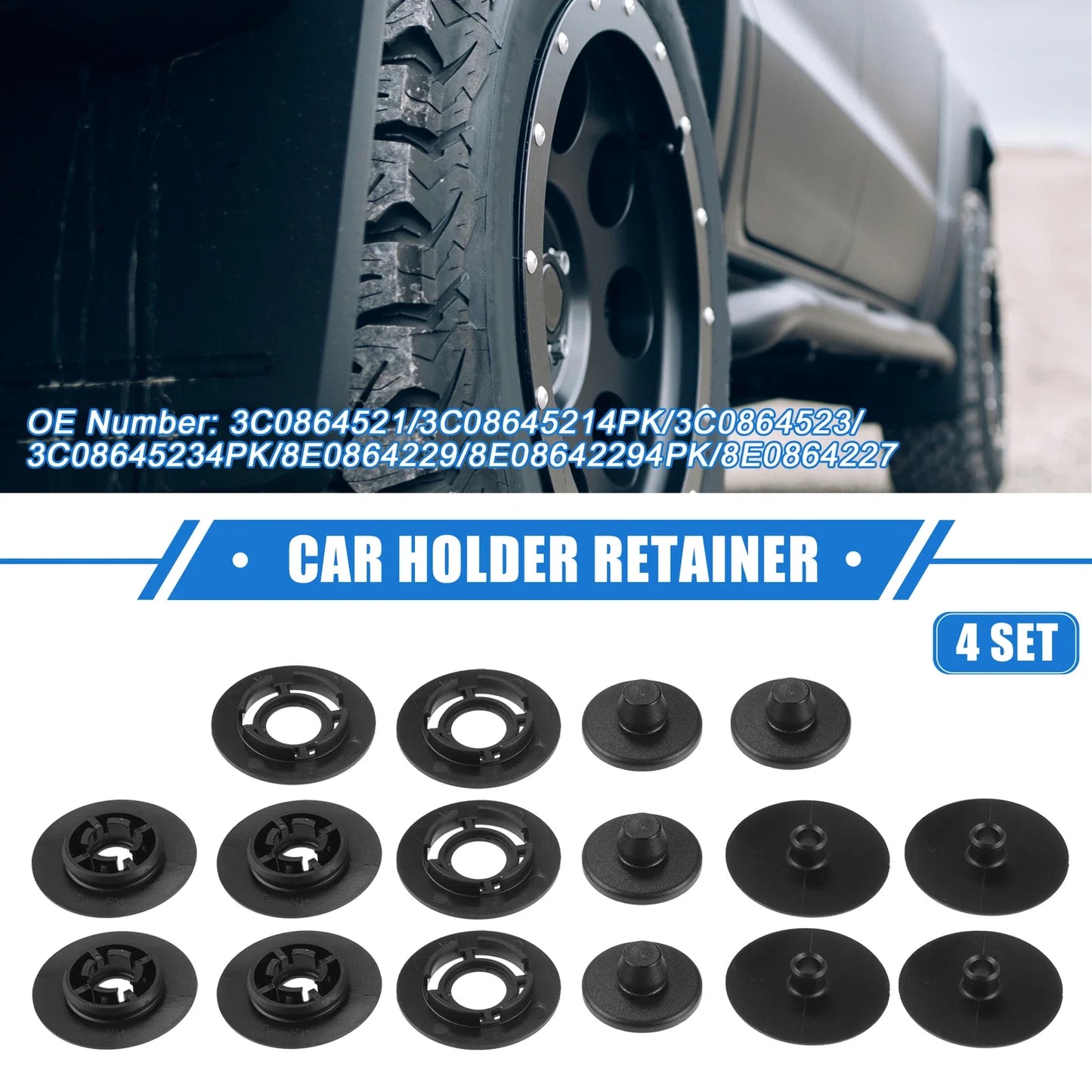 Kits Car Holder Retainer for Volkswagen Audi - Plastic Black