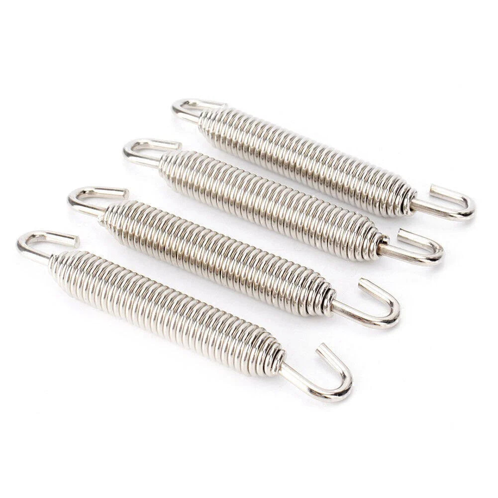 4PC Silver Universal Long Outlaw Racing Stainless Header Exhaust Springs 83mm