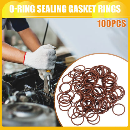 100pcs FKM Rubber O Ring Seal Gasket for Universal Cars 15mm ID x 2mm CS
