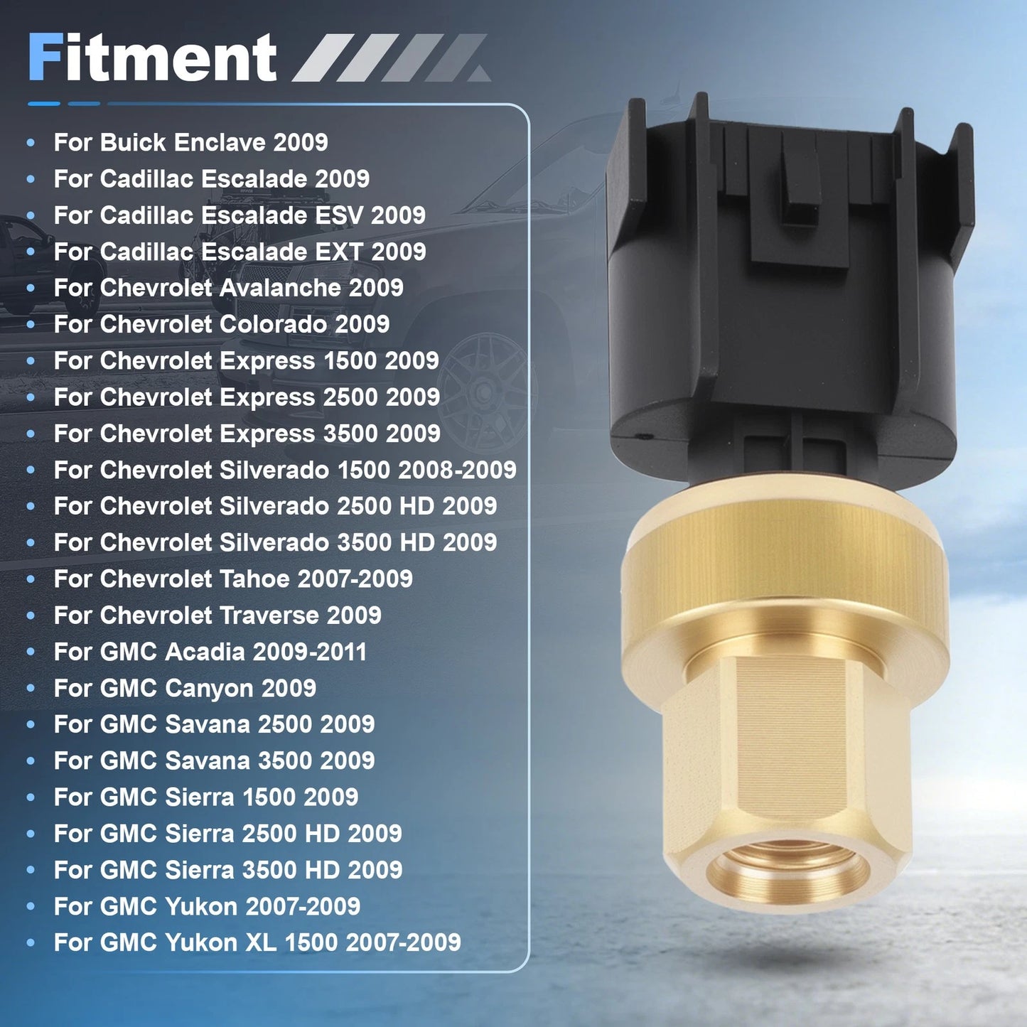 Fuel Pressure Sensor 13500744 for GMC Yukon, Chevrolet Silverado, Cadillac