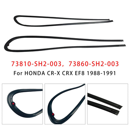 2X Window Glass Molding RH & LH for Honda CR-X CRX EF8 (1988–1991)