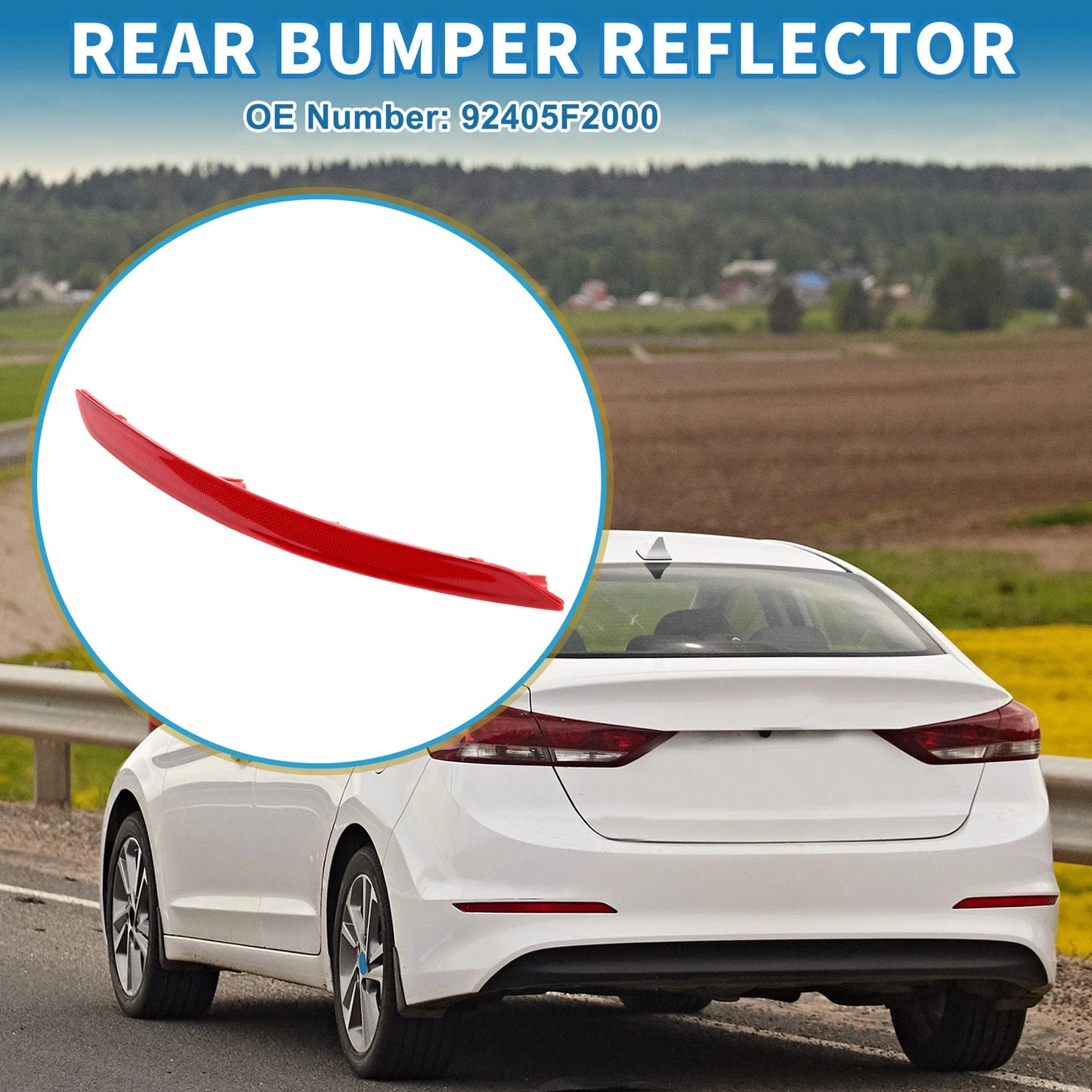 Rear Left Bumper Reflector No. 92405F2000 for Hyundai Elantra (2017–2018)