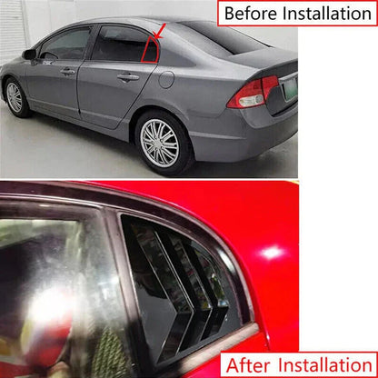 Glossy Black Side Vent Scoop Louver Cover Trim for Honda Civic (2006–2011)
