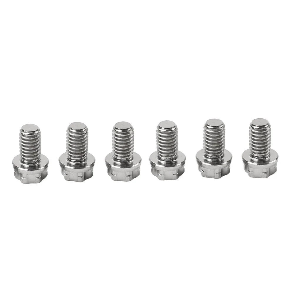 6pcs M6x15mm Titanium Torx Head Flange Screws for Motor Bike/Bicycle