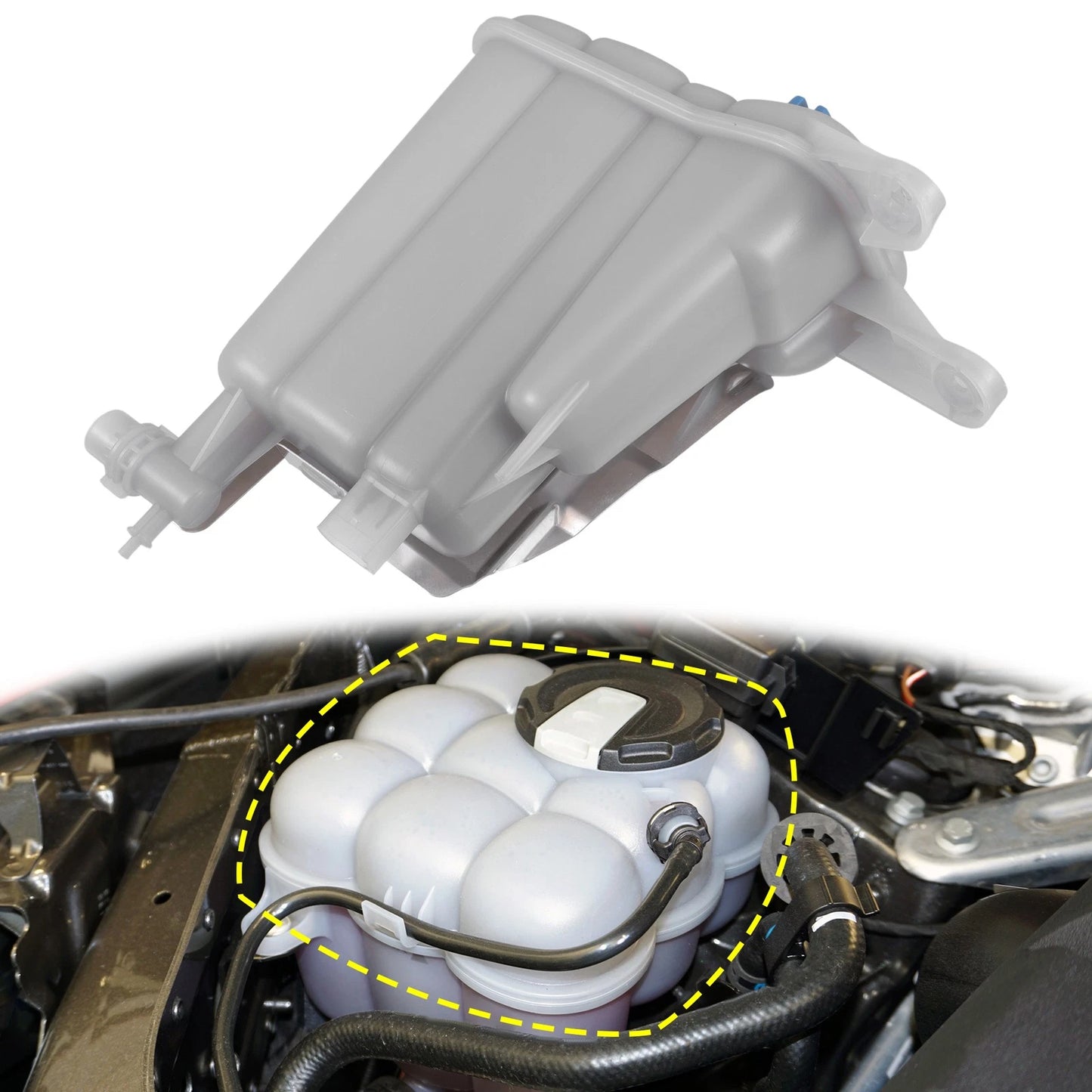 Coolant Radiator Reservoir Tank 8K0121405E with Cap & Sensor for Audi S5 Q5 (2008–2017)