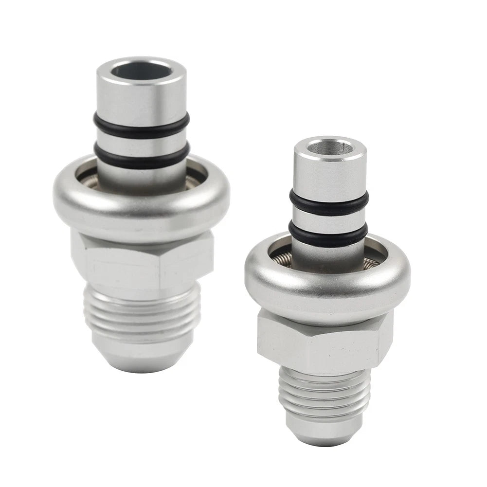 6AN 8AN Silver Straight Fuel Rail Fitting Adapter Kit for Ford Mustang (1986–1998)