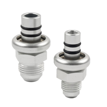 6AN 8AN Silver Straight Fuel Rail Fitting Adapter Kit for Ford Mustang (1986–1998)
