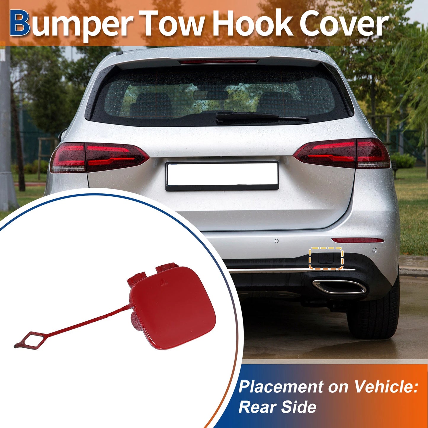 Rear Tow Hook Cover for Mercedes-Benz B-Class W246 (2012–2019) No.A2468851422 Red