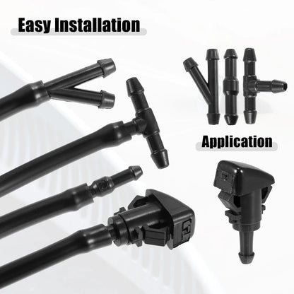 Front Windshield Washer Nozzle Kit for Dodge RAM (Fits 2M Hose)