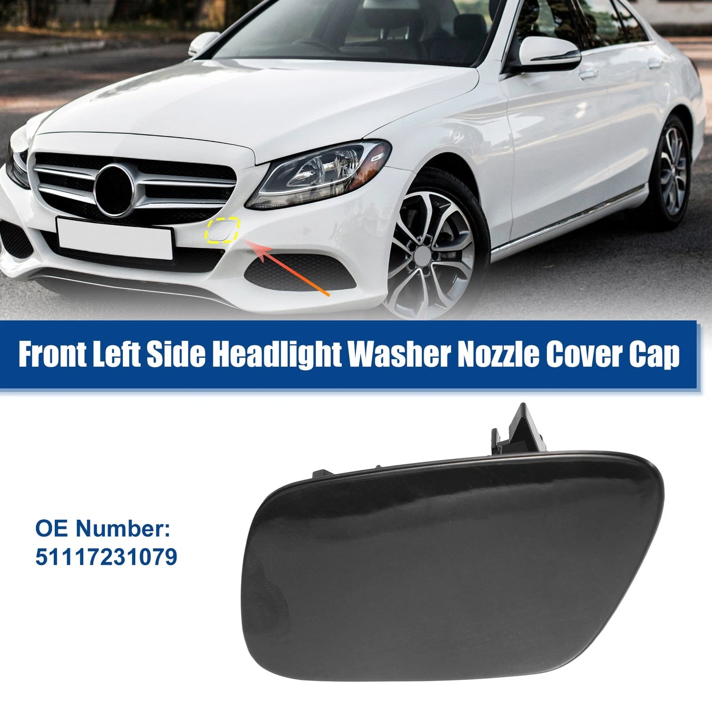 Headlight Washer Nozzle Cover Cap for BMW Z4 E89 (2009–2016) Black