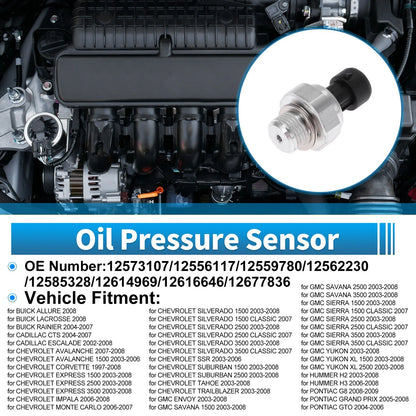 Engine Oil Pressure Sensor for Buick Allure (2008) - 12573107, 12556117, 12559780