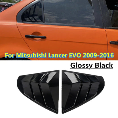 Black Side Vent Window Louver Cover for Mitsubishi Lancer EVO (2009–2016)