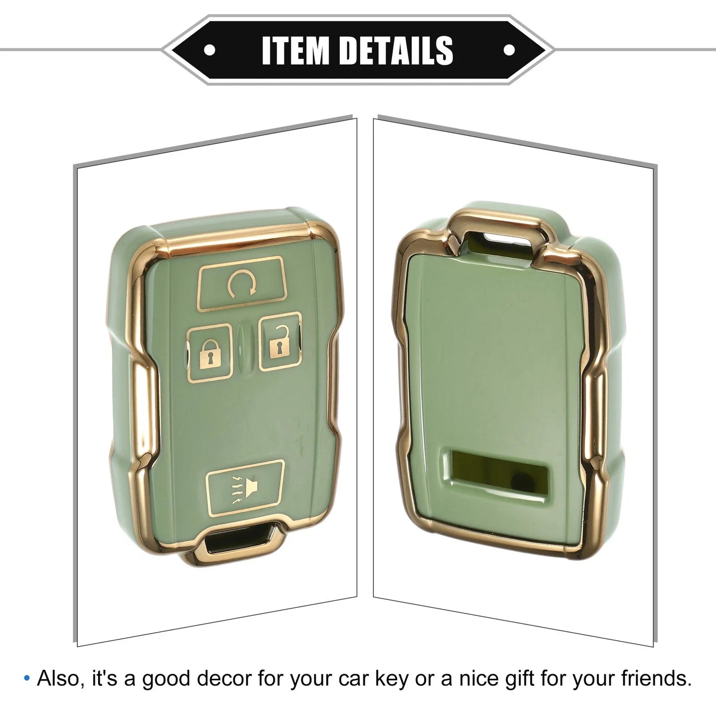 TPU Green 4 x Button Remote Keyless Key Fob Cover for Chevy Suburban & GMC